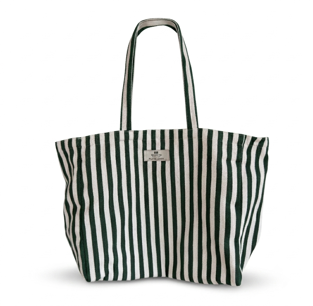 Tote Bag Rayé Vert The New Me